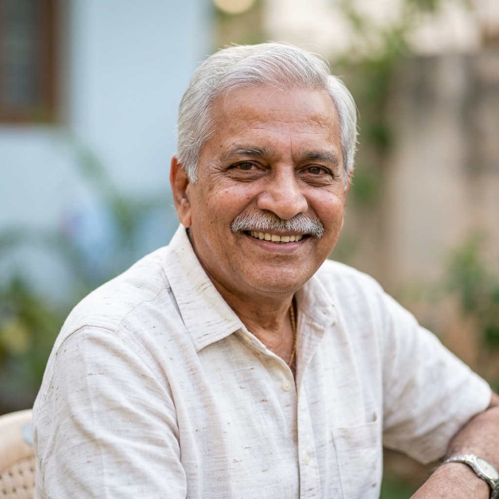 Senior patient smiling