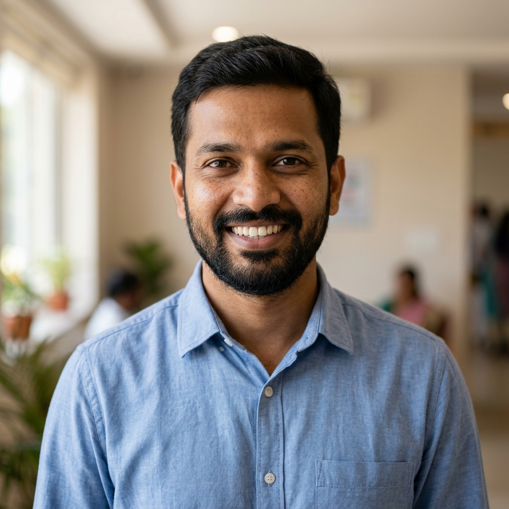 Middle-aged man smiling